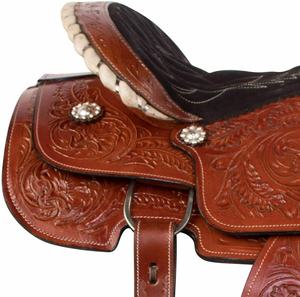 อานม้าหนังวัวนิ่มแบบตะวันตกอุปกรณ์เหล็กแกะสลักด้วยมือสำหรับขี่ม้าผลิตภัณฑ์ขี่ม้า - Product Image 6
