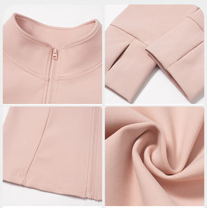 Custom Womens Running & <b>Workout</b> <b>Jacket</b> Full Zip Athletic Gym <b>Jacket</b> with Zipper Pockets & Thumb Holes for Yoga & Fitness - Product Image 5