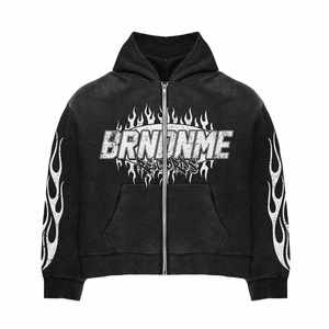 New Fashion Vintage Acid Washed Oversize Custom Screen Print Cotton Terry Mens Hoodies Sweatshirt Sets - Product Image 6