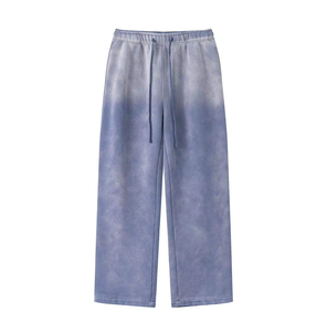 High Quality Custom Unisex Plus Size <b>Oversize</b> Wide Leg Men's 100% Cotton Breathable Streetwear Acid Wash <b>Sweatpants</b> - Product Image 4