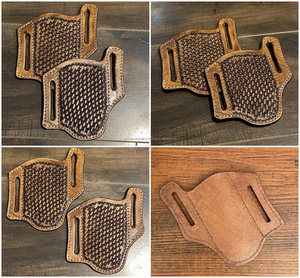 2025, venta al por mayor, funda para cuchillo mecanizada a mano, funda para Cuchillo de cuero genuino para hoja plegable fija, cesta, funda tejida para Unisex - Product Image 3