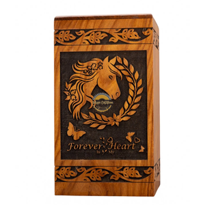 Handcrafted hourse wave urn & Natural Wood Cremation Urn Ashes <b>Box</b> Artistic Funeral <b>Memorial</b> <b>Keepsake</b> by AYAANS - Product Image 3