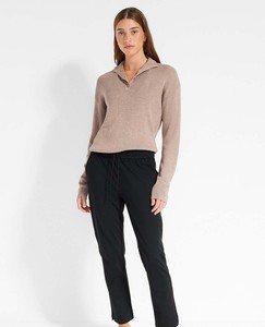 Women Black Fleece Drawstring Waist Jogger Sweat pant Solid Color Casual Ankle-Length Pants Regular Fit Autumn Style - Product Image 5