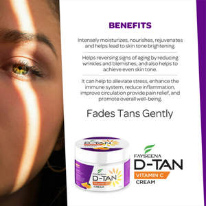 Crème D-Tan Fayseena de qualité supérieure avec vitamine C pour l'élimination du bronzage, l'éclaircissement de la peau et les soins quotidiens de la peau, disponible au meilleur prix - Product Image 4