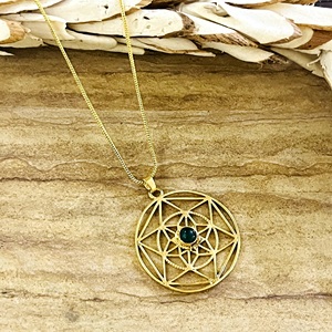 Fashionable <b>Boho</b> Merkaba Pendant Ethnic Brass Jewelry Women 18k Gold Plated Sacred Geometry Mandala Pendant Wholesale OEM ODM - Product Image 5