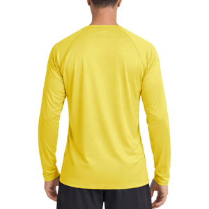 เสื้อรัดรูปแขนยาวสีเหลืองสำหรับผู้ชาย แห้งเร็ว ผลิตจากโพลีเอสเตอร์ ไซส์ผู้ใหญ่ แขนยาวเต็มตัว สีพื้น สำหรับเล่นกีฬา - Product Image 2