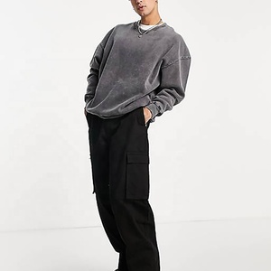 Sweat à capuche en coton surdimensionné personnalisé avec col rabattu Colorblock Fashion Sweatshirt 100% Teint uni pour l'hiver - Product Image 6