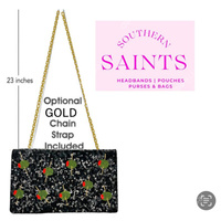 Pochette zippée artisanale perlée avec slogan, sac à main de créateur pour femme, broderie textile, pochette cosmétique, organisateur, cadeau, bandoulière unique, doublure en nylon