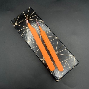 แหนบขนตาเพชรแบบแยกสีส้ม45องศาสีโรสโกลด์ออกแบบโลโก้ได้ตามต้องการ - Product Image 3