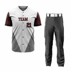 Factory Direct Custom Breathable Baseball Uniform Set Durable Anti-Wrinkle Adult Front Custom Printed Baseball Apparel - Product Image 6