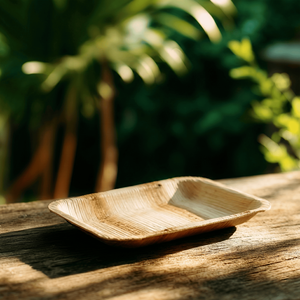 Assiettes rectangulaires écologiques en feuilles de palmier biodégradables pour sushis et service, idéales pour mariages, fêtes et plats à emporter - Product Image 2