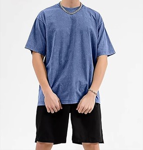 Camisas de hombre con lavado ácido, corte holgado, estilo streetwear, tela suave, ropa casual para hombre - Product Image 1