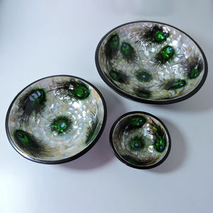 Handmade Design of Mother of Pearl Inlay Bowl Wooden Bowl MOP Bowl Serving Bowl Inlay Bowl for Serving at factory Price - Product Image 1