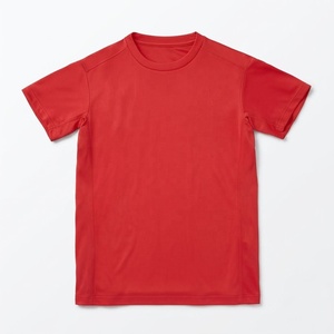 เสื้อยืดผู้ชายขายส่ง ซับเหงื่อ แห้งเร็ว ผ้าโพลีเอสเตอร์ สีแดง เสื้อกีฬาออกกำลังกาย - Product Image 1