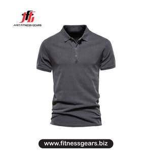 Chemise à manches courtes pour homme, couleur unie, séchage rapide, tricotée, coupe décontractée, 100% coton, personnalisable, gris - Product Image 4
