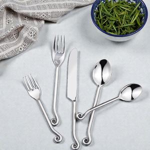 MSR Modern 5-Piece Stainless Steel <b>Flatware</b> Set Travel-Friendly Mirror Polish Fork Spoon Knife - Product Image 1