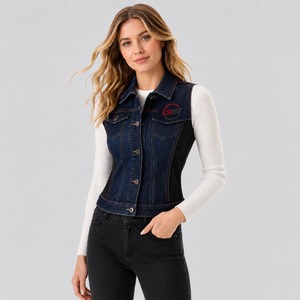 Lightweight Denim Vest Button-Up Sleeveless Jean <b>Women</b> <b>Waistcoat</b> with Timeless Casual Style for Spring, Summer and Outdoor - Product Image 1