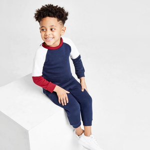Conjunto Deportivo Personalizado para Niños, Sudadera de Algodón con Bloques de Color para Niños y Niñas, Conjunto de Jogger, Ropa de Forro Polar Cálida para Otoño e Invierno para Niños al por Mayor - Product Image 5