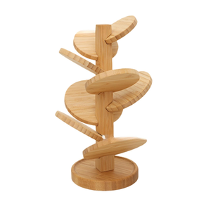 Wooden Tiered <b>Plate</b> Rack Organizer Bamboo Kitchen Storage <b>Stand</b> Vertical Dish <b>Holder</b> Display Rack for Home Dining Table - Product Image 4