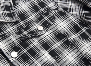 เสื้อแจ็คเก็ตยีนส์ลายสก็อตสีดำขาวสำหรับผู้ชาย สไตล์ลำลอง ติดกระดุมด้านหน้า ผ้าฝ้าย ทรงปกติ ซักได้ สไตล์สตรีทแวร์ สำหรับฤดูใบไม้ร่วง - Product Image 6