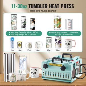 Pressa a Caldo a 2 Stazioni per Tazze da 30oz, Doppia e Indipendente, Riscaldamento Rapido e Uniforme per T-shirt - Product Image 3