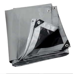 Bâche en PE noire et argentée très résistante, grande capacité, dimensions et couleurs personnalisables, imperméable, pour le camping - Product Image 2