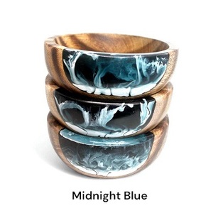 Wooden Dip Bowl Resin and Wood Decorative Bowl Small Handmade Trinket Bowl Epoxy Resin Craft <b>Ring</b> <b>Dish</b> - Product Image 2