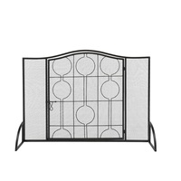 Écran de cheminée décoratif en métal, design le plus récent, le plus vendu, avec portes, ensemble d'accessoires pour foyer