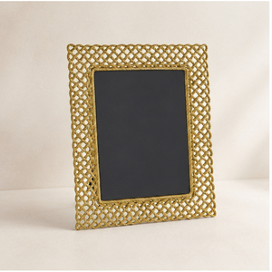 Cadre photo de luxe en métal tressé, motif ajouré doré, en aluminium moulé, pour table, décoration intérieure, vente en gros, pour mariage - Product Image 5