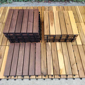 เวียดนามอะคาเซีย DIY ประสานดาดฟ้ากระเบื้อง6แผ่น300x300X20มม. เรียบกันน้ำพื้นไม้ที่ทันสมัยเชื่อมต่อกันกลางแจ้ง - Product Image 2