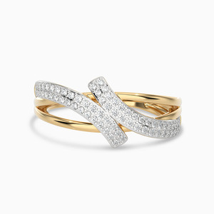 Luxury Women's 18K Solid <b>Gold</b> <b>Cocktail</b> <b>Ring</b> With Round Brilliant Cut Diamond Geometric Design - Product Image 2