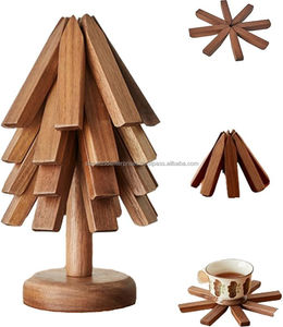 ถาดรองแก้วไม้อะคาเซียถาดรองแก้วทำจากไม้แฮนด์เมดสำหรับดื่มกาแฟชาเบียร์ดีไซน์เก๋ลายมะม่วงโลโก้ตามสั่ง - Product Image 4