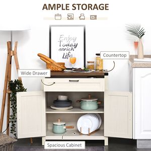 L'armadietto del Buffet della cucina in legno bianco della credenza dello stile della fattoria presenta il cassetto e la mensola per la conservazione della cucina - Product Image 5