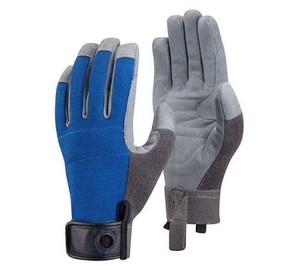 Gants à doigts entiers unisexes pour l'extérieur, antidérapants, en polyester, avec fermeture à crochets et boucles, gris noir - Product Image 6