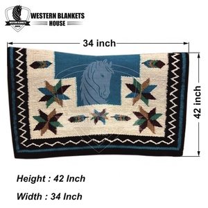 Almohadilla de sillín de equitación de Rancho personalizada profesional elegante carcasa de cuero de polialgodón occidental con relleno de fieltro de neopreno y lana - Product Image 2