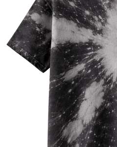 Camiseta Negra Gris Tie Dye para Hombre, Cuello Redondo, Manga Corta, Algodón, Estilo Casual Urbano, Lavado Vintage, Personalizada, OEM, Proveedor Mayorista de Camisetas - Product Image 6