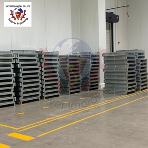 Palettes métalliques en acier de revêtement de poudre galvanisé personnalisé pleine grandeur à capacité de charge élevée Palettes de stockage de pile de protection contre la corrosion - Product Image 4