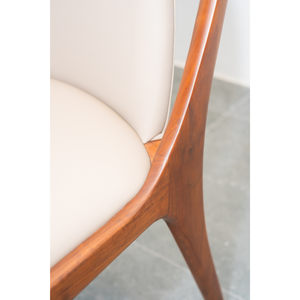<b>Walnut</b> Wood Dining Chair Leather Back Upholstered Seat Modern Dining Chair for Home Restaurant Hotel PISANO - Product Image 6