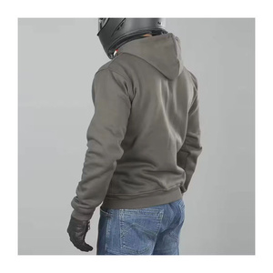 Sweat-shirt à capuche gris pour homme, coupe classique, en molleton de coton, décontracté, pour l'automne - Product Image 4
