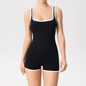 ชุดบอดี้สูทกีฬาแบบยูนิเซ็กซ์ ซับแรงกระแทก ชุดออกกำลังกาย ชุดโยคะเซ็กซี่ ผ้าริบ ยืดหยุ่นสูง 100% โพลีเอสเตอร์ แห้งเร็ว - Product Image 5