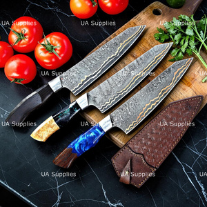 Cuchillo de Cocina de Cobre Forjado a Mano con Hoja de Damasco, Mango Personalizado Premium, Cuchillo Profesional para Cocinar, Fabricante Mayorista - Product Image 6