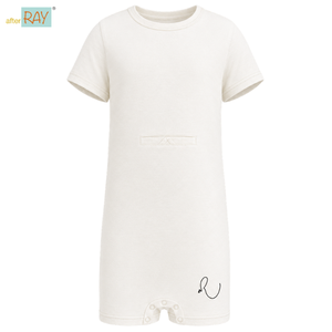 Body de tubo blanco limpio |   Ropa Sensorial Especial para Niños, Prendas Inclusivas, Transpirables, Suaves, con Cierre, Manga Corta, Algodón Elástico, Fácil de Usar - Product Image 1
