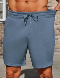 Shorts de sport bleu clair pour homme avec cordon de serrage, décontractés, pour l'entraînement et la gym, avec poches latérales - Product Image 2