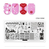 Plaques d'estampage d'ongles sur le thème de Noël de conception en métal de rectangle professionnel pour l'art d'ongle de vacances