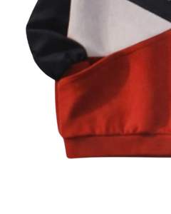 Sudadera Personalizada para Mujer en Bloques de Color Azul Marino, Rojo y Gris, Sudadera Casual de Invierno con Cuello Redondo, Felpa Suave y Bordado de Águila - Product Image 6