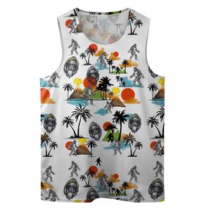 Camiseta sin mangas para hombre, cuello redondo, informal, estampada, transpirable, poliéster, OEM, al por mayor, con ilustración de gorila, camisetas sin mangas de alta definición - Product Image 1