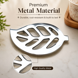 Leaf Metal Trivet | Heat Resistant Hot Pot <b>Stand</b> Table Protector | Decorative Kitchen Dining Cookware Holder Home Countertop - Product Image 3