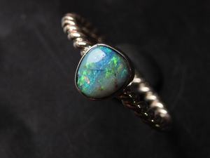 Anillo de Boda de Ópalo Australiano, Plata de Ley 925, Piedra de Nacimiento de Octubre, Ópalos Dobles, Talla 6.5 de EE. UU., Joyería Clásica Hecha a Mano, Regalo para - Product Image 3