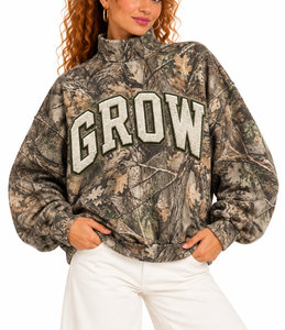 OEM Women’s Oversized <b>Mock</b> Neck Sweatshirt Custom jungle Print Applique Letter Drop Shoulder Casual Streetwear - Product Image 1