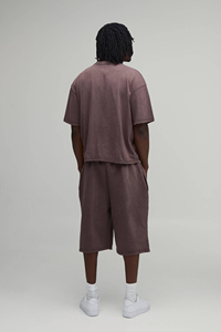 Men <b>T</b> <b>Shirt</b> and Short Set 2026 Summer Clothing Men's Wear Twin Set Wholesale Cheap Price Cotton Sun faded Acidwash Customized - Product Image 2